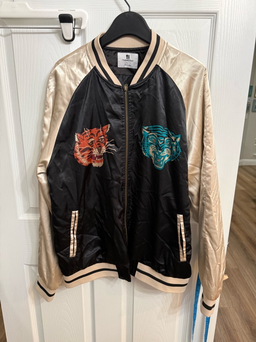 Standard Issue Tiger Sukajan Bomber Jacket Large Satin Japanese Streetwear Wave